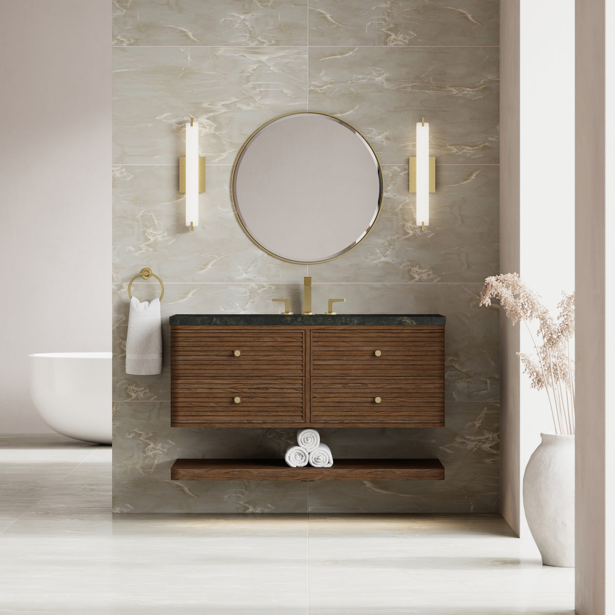 James Martin Vanities Allamari 48" Sable Single Vanity With 3 CM Phantome Eclos Top