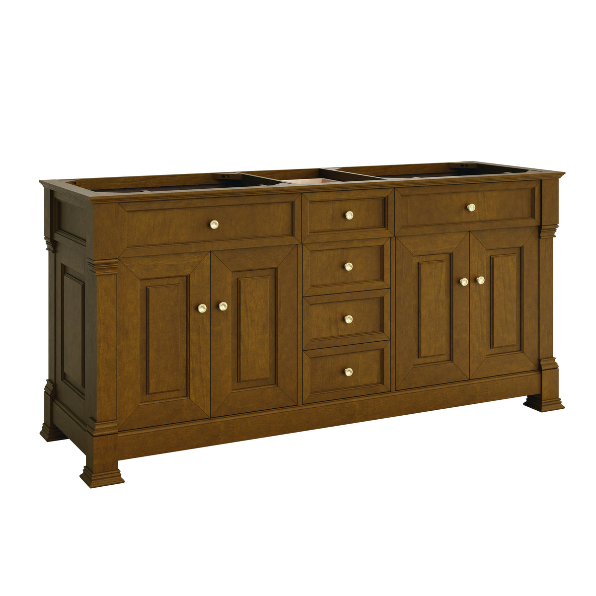 James Martin Vanities Brookfield 72" Honey Oak Double Vanity With 3 CM Tajnar Eclos Top