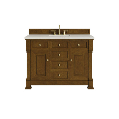 James Martin Vanities Brookfield 48" Honey Oak Single Vanity With 3 CM Siberian Silestone Top and FreePower Wireless Charger