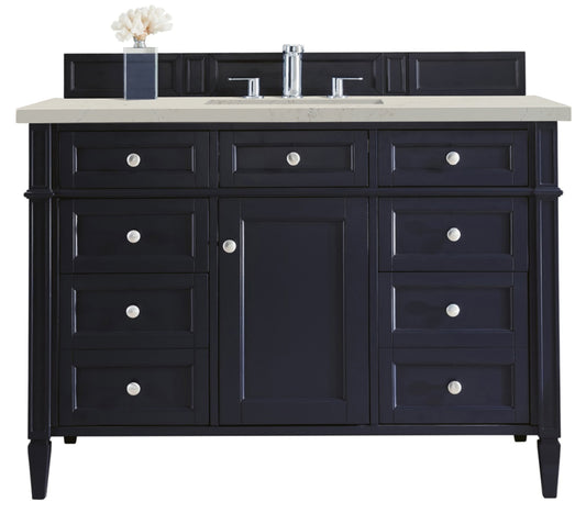 James Martin Vanities Brittany 48" Victory Blue Single Vanity With 3 CM Siberian Silestone Top and FreePower Wireless Charger