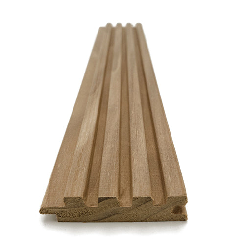 PROSAUNAS Thermo-Aspen Groove-S 1" x 3" x 10' Natural Aspen Wood Tongue & Groove Sauna Wall Paneling
