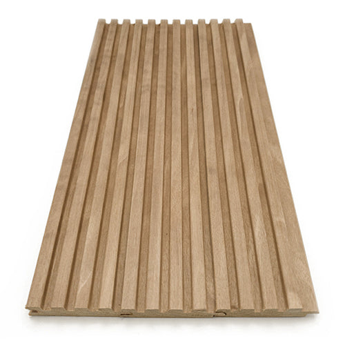 PROSAUNAS Thermo-Aspen Groove-S 1" x 3" x 10' Natural Aspen Wood Tongue & Groove Sauna Wall Paneling