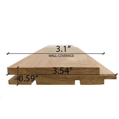 PROSAUNAS Thermo-Aspen 1" x 4" x 6' Natural Aspen Wood Tongue & Groove, STS4 Profile Sauna Wall Panelling