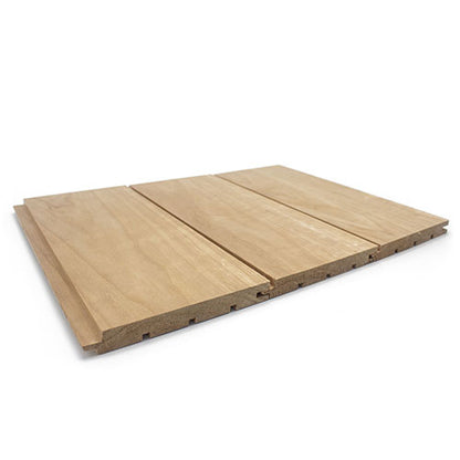 PROSAUNAS Thermo-Aspen 1" x 5" x 1' Natural Aspen Wood Tongue & Groove, STS4 Profile Sauna Wall Panelling