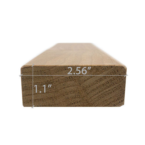 PROSAUNAS Thermo-Aspen 2" x 3" x 10' Natural Aspen Wood Smooth 4 Sides, Eased Edges, Square-Edge Hidden Profile Sauna Bench Material