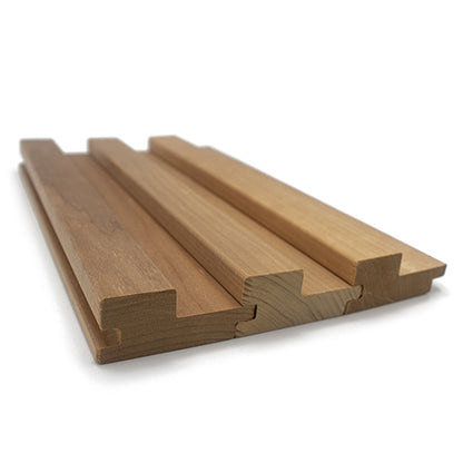 PROSAUNAS Thermo-Aspen Grace 2" x 3" x 7' Natural Aspen Wood Tongue & Groove, STS4 Profile Sauna Wall Panelling