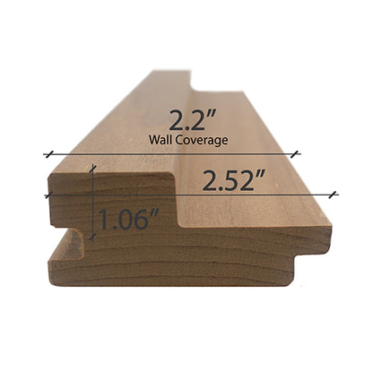 PROSAUNAS Thermo-Aspen 2" x 3" x 1' Natural Aspen Wood Tongue & Groove, STS4 Profile Sauna Wall Panelling