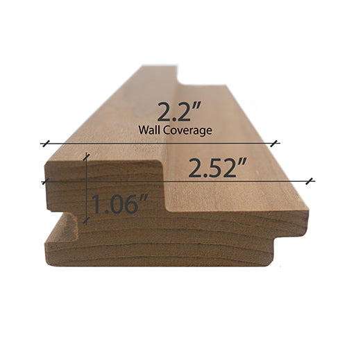 PROSAUNAS Thermo-Aspen Grace 2" x 3" x 8' Natural Aspen Wood Tongue & Groove, STS4 Profile Sauna Wall Panelling