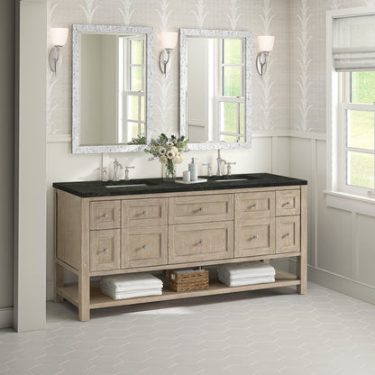 James Martin Vanities Breckenridge 72" Whitewashed Oak Double Vanity With 3cm Phantome Eclos Top