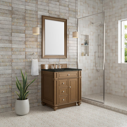 James Martin Vanities Bristol 30" Saddle Brown Single Vanity With 3 CM Phantome Eclos Top