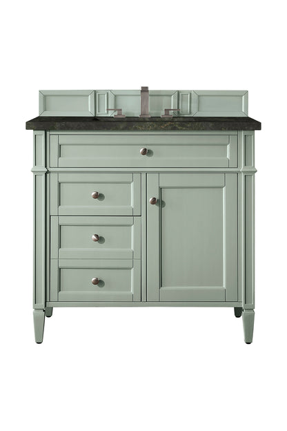 James Martin Vanities Brittany 36" Sage Green Single Vanity With 3 CM Phantome Eclos Top