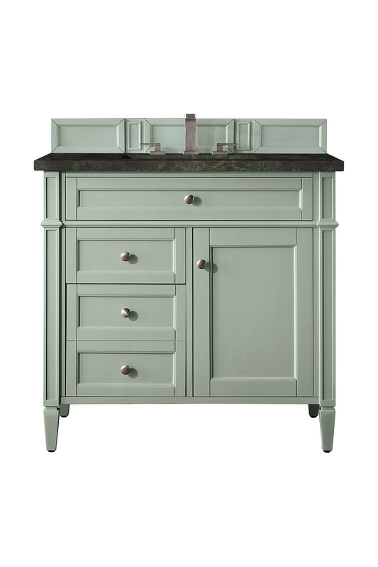 James Martin Vanities Brittany 36" Sage Green Single Vanity With 3 CM Phantome Eclos Top