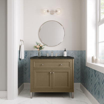 James Martin Vanities Chicago 36" Walnut Whisper Single Vanity With 3 CM Phantome Eclos Top
