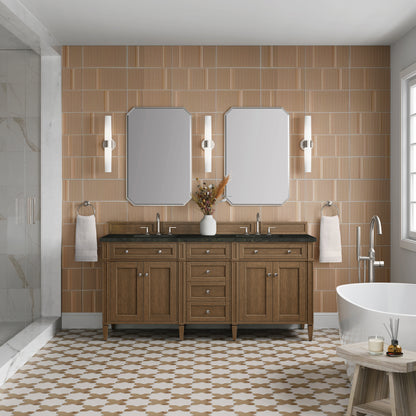 James Martin Vanities Brittany 72" Saddle Brown Double Vanity With 3 CM Phantome Eclos Top