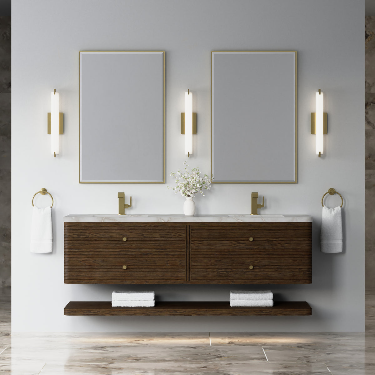James Martin Vanities Allamari 72" Sable Double Vanity With Single Hole 3 CM Victorian Silver Silestone Top