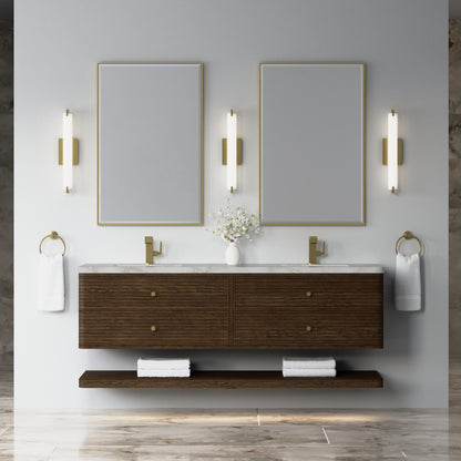 James Martin Vanities Allamari 72" Sable Double Vanity With Single Hole 3 CM Victorian Silver Silestone Top