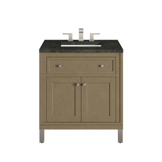 James Martin Vanities Chicago 30" Walnut Whisper Single Vanity With 3 CM Phantome Eclos Top