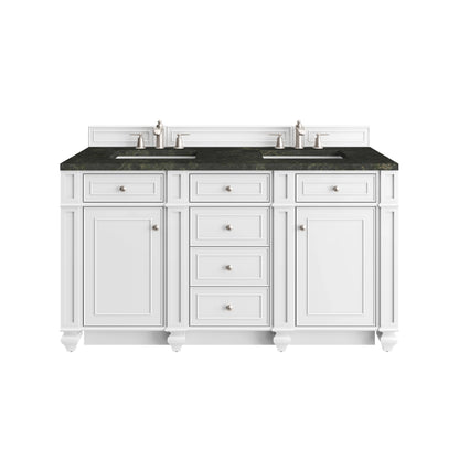 James Martin Vanities Bristol 60" Bright White Double Vanity With 3 CM Phantome Eclos Top