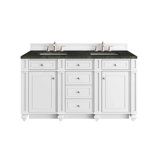 James Martin Vanities Bristol 60" Bright White Double Vanity With 3 CM Phantome Eclos Top
