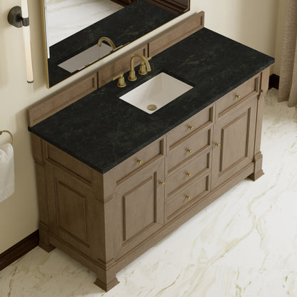James Martin Vanities Brookfield 60" Pecan Single Vanity With 3 CM Phantome Eclos Top