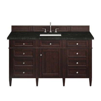 James Martin Vanities Brittany 60" Burnished Mahogany Single Vanity With 3 CM Phantome Eclos Top