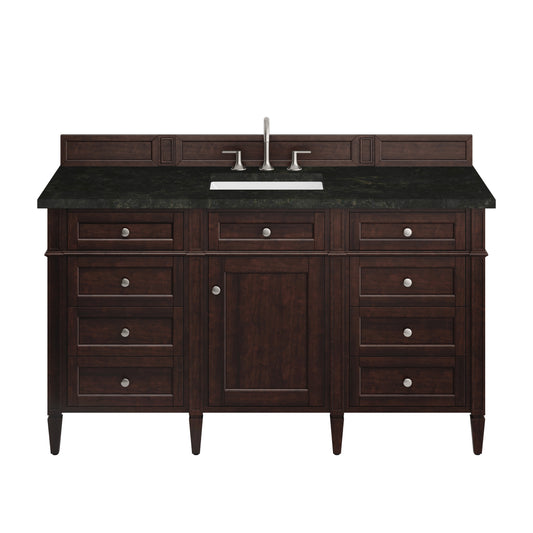 James Martin Vanities Brittany 60" Burnished Mahogany Single Vanity With 3 CM Phantome Eclos Top