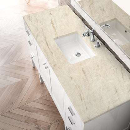 James Martin Vanities Addison 60" Glossy White Single Vanity With 3 CM Tajnar Eclos Top