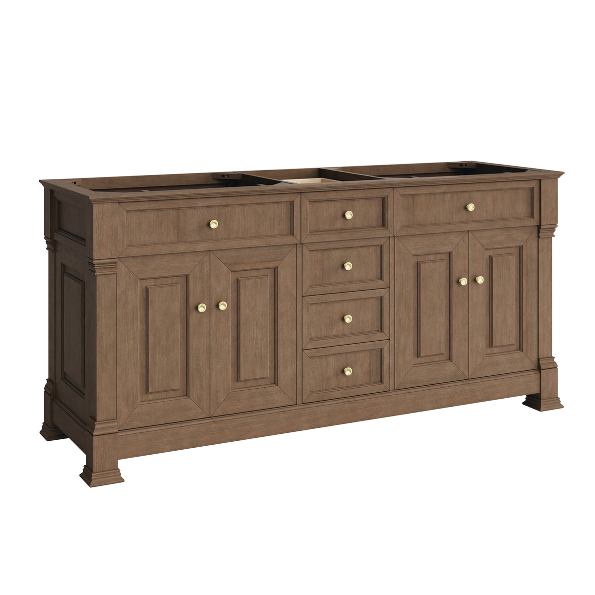 James Martin Vanities Brookfield 72" Pecan Double Vanity With 3 CM Tajnar Eclos Top