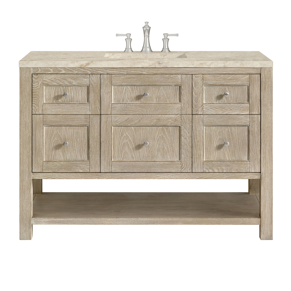 James Martin Vanities Breckenridge 48" Whitewashed Oak Single Vanity With 3cm Tajnar Eclos Top