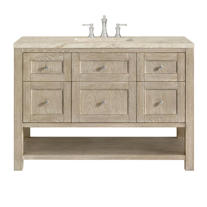 James Martin Vanities Breckenridge 48" Whitewashed Oak Single Vanity With 3cm Tajnar Eclos Top