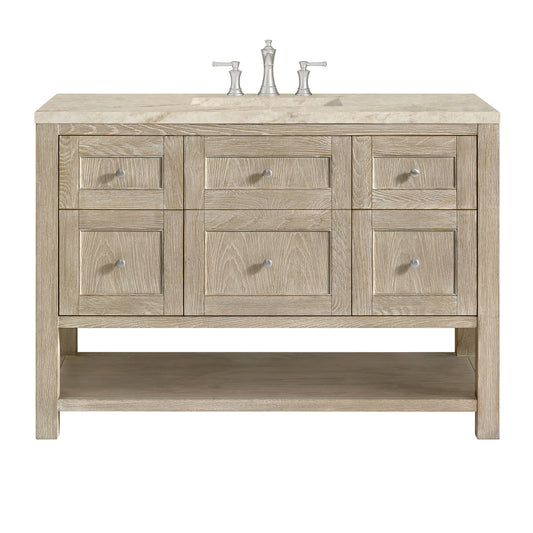 James Martin Vanities Breckenridge 48" Whitewashed Oak Single Vanity With 3cm Tajnar Eclos Top