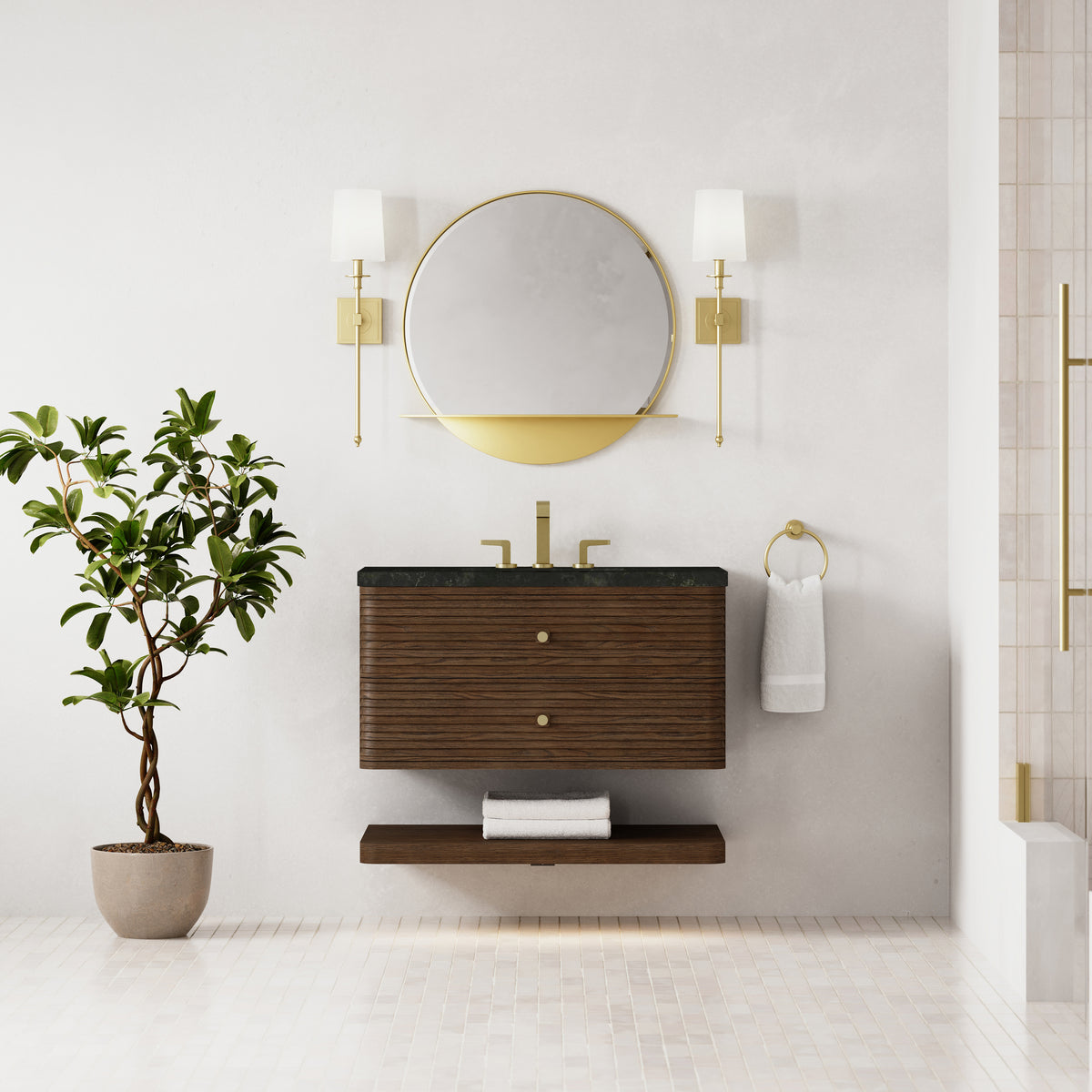 James Martin Vanities Allamari 36" Sable Single Vanity With 3 CM Phantome Eclos Top