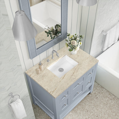 James Martin Vanities Breckenridge 36" Serenity Blue Single Vanity With 3cm Tajnar Eclos Top