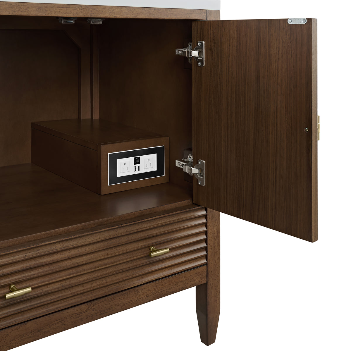 James Martin Vanities Myrrin 30" Mid-Century Walnut Single Vanity Cabinet
