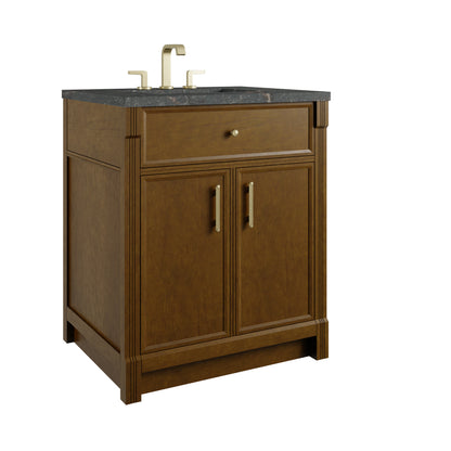 James Martin Vanities Bellshire 30" Honey Oak Single Vanity With 3 CM Parisien Bleu Silestone Top