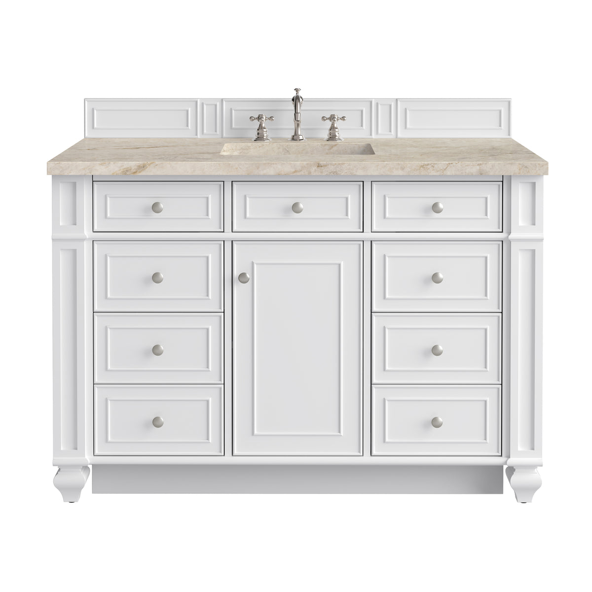 James Martin Vanities Bristol 48" Bright White Single Vanity With 3 CM Tajnar Eclos Top