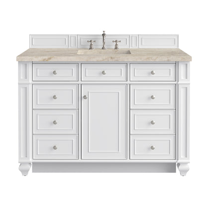 James Martin Vanities Bristol 48" Bright White Single Vanity With 3 CM Tajnar Eclos Top