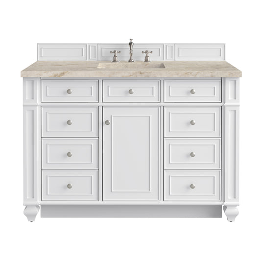 James Martin Vanities Bristol 48" Bright White Single Vanity With 3 CM Tajnar Eclos Top