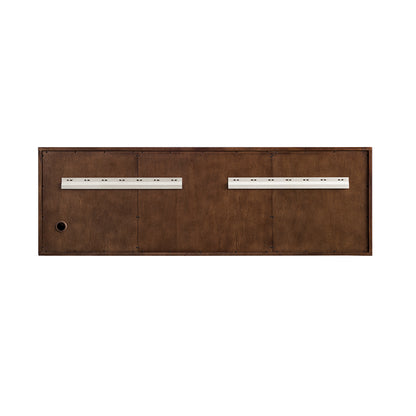 James Martin Vanities Amberly 72" Mid-Century Walnut Double Vanity With 3 CM Phantome Eclos Top