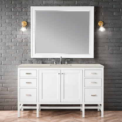 James Martin Vanities Addison 60" Glossy White Single Vanity With 3 CM Siberian Silestone Top