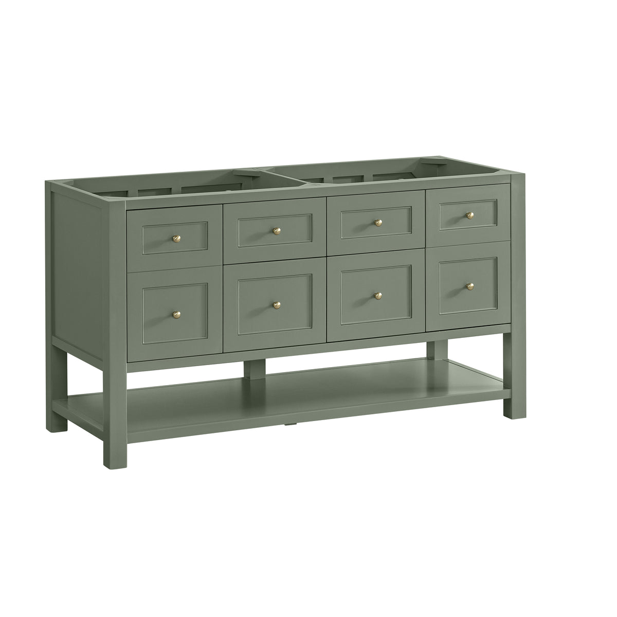 James Martin Vanities Breckenridge 60" Smokey Celadon Double Vanity With 3cm Phantome Eclos Top