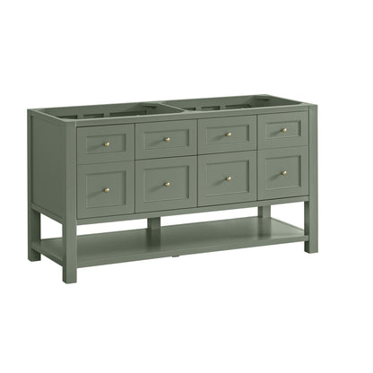 James Martin Vanities Breckenridge 60" Smokey Celadon Double Vanity With 3cm Phantome Eclos Top