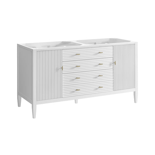 James Martin Vanities Myrrin 60" Bright White Double Vanity Bright