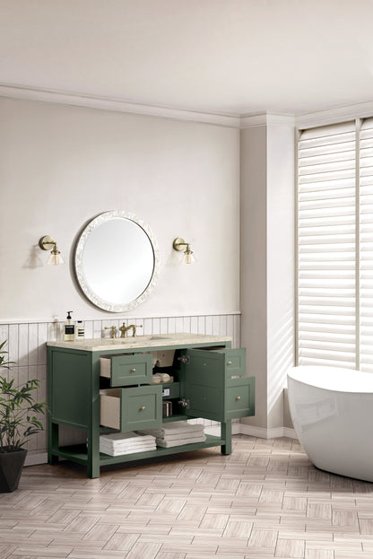 James Martin Vanities Breckenridge 48" Smokey Celadon Single Vanity With 3cm Tajnar Eclos Top