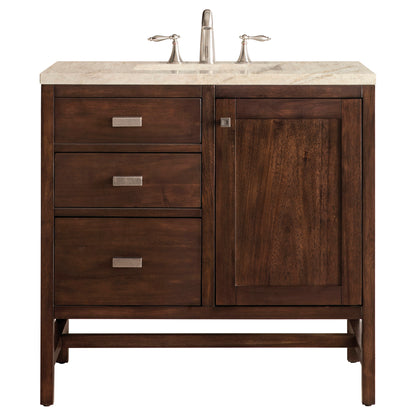 James Martin Vanities Addison 36" Mid-Century Acacia Single Vanity With 3 CM Tajnar Eclos Top