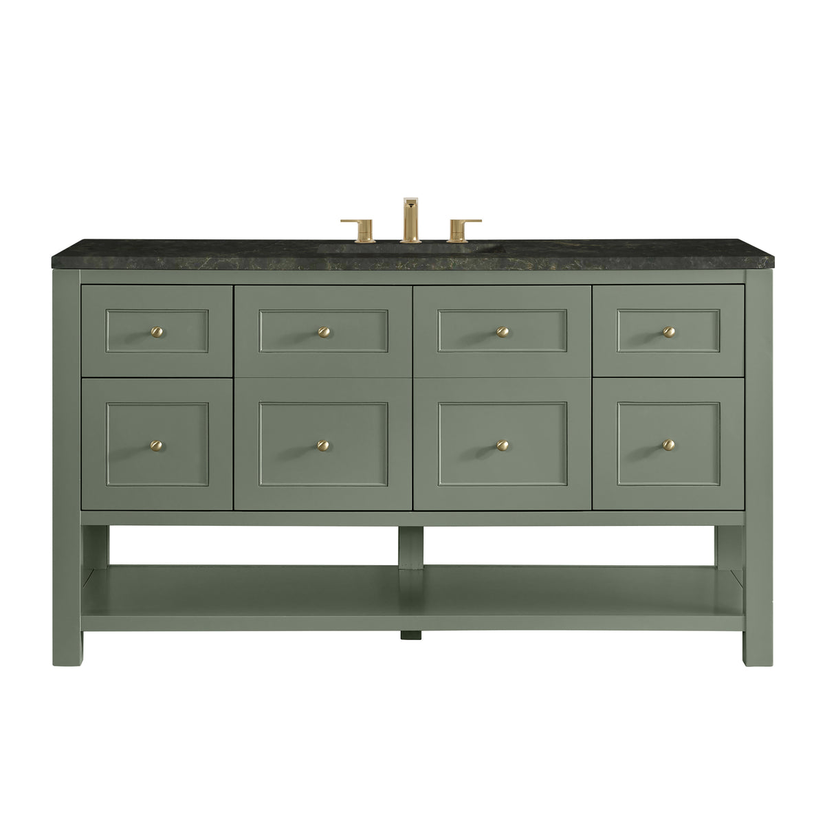 James Martin Vanities Breckenridge 60" Smokey Celadon Single Vanity With 3cm Phantome Eclos Top
