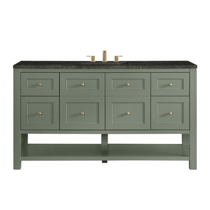 James Martin Vanities Breckenridge 60" Smokey Celadon Single Vanity With 3cm Phantome Eclos Top
