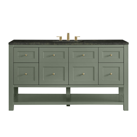 James Martin Vanities Breckenridge 60" Smokey Celadon Single Vanity With 3cm Phantome Eclos Top