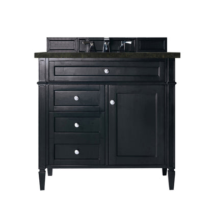 James Martin Vanities Brittany 36" Black Onyx Single Vanity With 3 CM Phantome Eclos Top