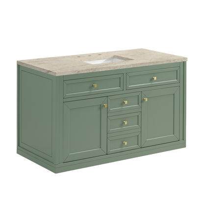 James Martin Vanities Chicago 48" Smokey Celadon Single Vanity With 3 CM Tajnar Eclos Top